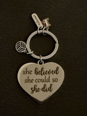She Believed She Could So She Did Volleyball Keychain